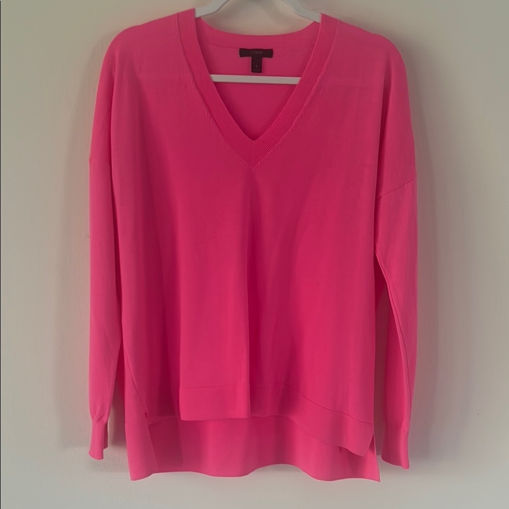 J. Crew Pink V-Neck Sweater